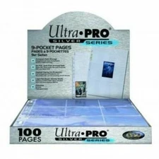 10 50 100 Ultra Pro Silver Series 9 Pocket Page Protectors, New, Free Shipping