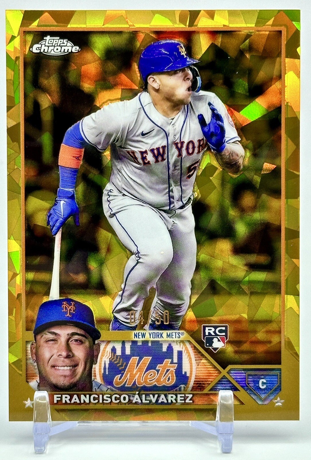 2023 Topps Chrome Sapphire Francisco Alvarez GOLD 4/50 Rookie New York Mets