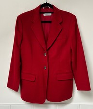 Marella Deep Red Wool Angora Cashmere Blend Jacket Uk12