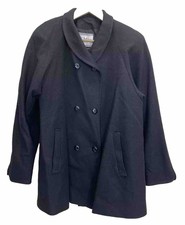 Vintage L.c. Mae California Pea Coat, Pure Wool, Made In Usa Sz M? Black