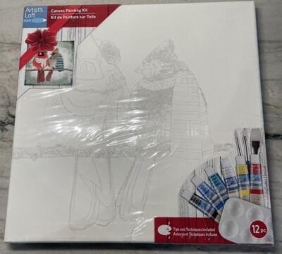 Artists Loft 12pc Canvas Painting Kit 11x 11 Portrait Birds Complete NEW Sealed