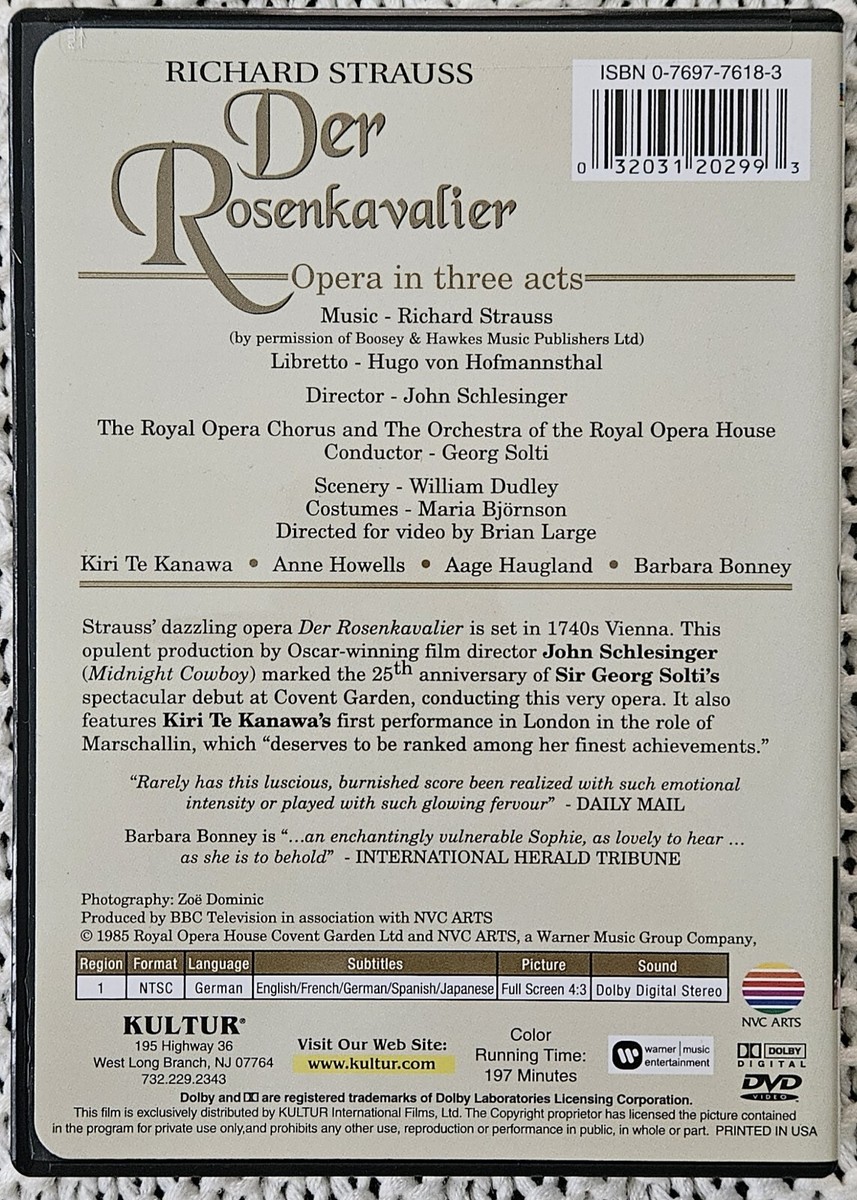 Der Rosenkavalier (DVD, 1985) 32031202993| eBay
