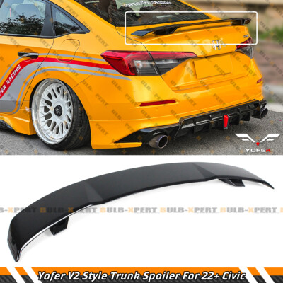 For 2022-26 Honda Civic Sedan Yofer V2 Downforce Gloss Black Trunk