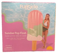 Funsicle Sundae Pool Float Pink Green White Popsicle NIB 72 x 28 x 7.5in NIB🍧👙