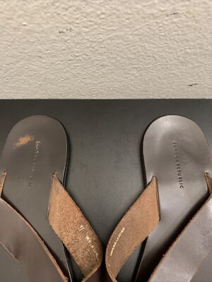 Banana Republic Brown Leather Flip Flops Thong Sandals Size  display picture 1