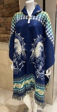 Handmade Alpaca Poncho, Native American, Eagle, Wolf, Perfect Gift For Christmas