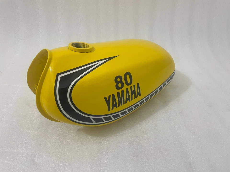 Tanque de gasolina Yamaha YZ80 YZ80A YZ80 de aleación pintado amarillo modelo 1974 a 1979 | Ajuste Foto 2 de 4