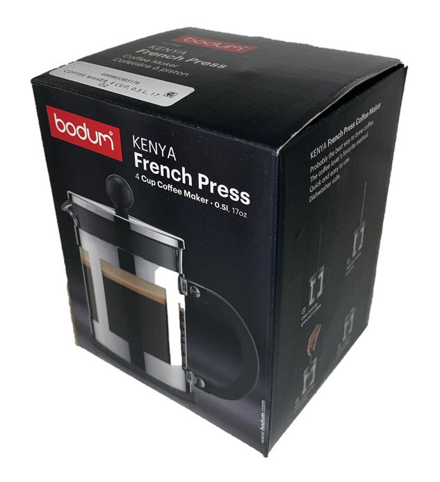 Bodum 17 oz Kenya French Press Coffeemaker, Stainless Steel