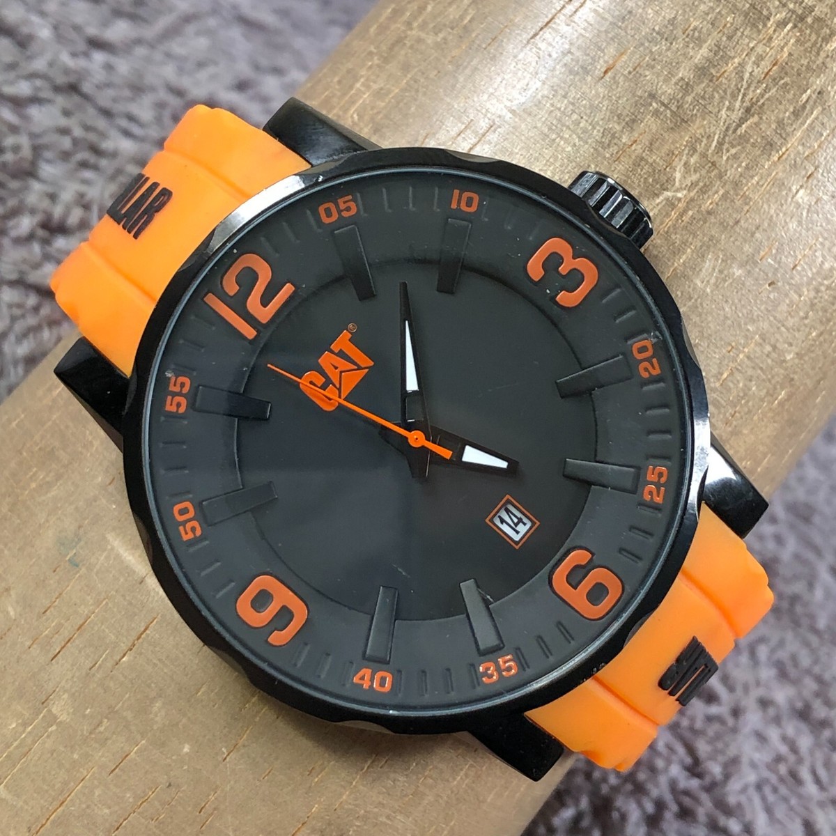 CAT Bold Men NJ.161.24.134 Silicone Band Quartz 46mm Watch 8 1/2