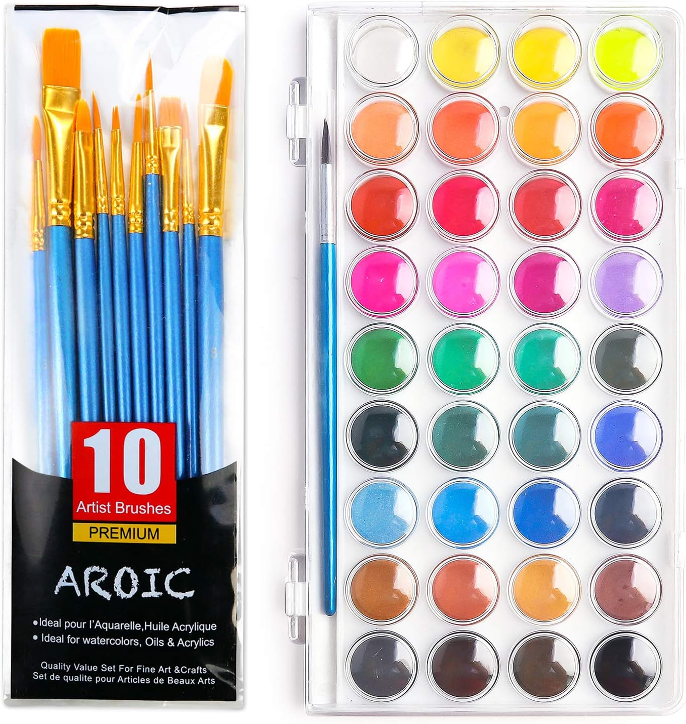 Watercolor Paint Set, with a Watercolor Paint, 36 Color，And a Package of 10 Brus
