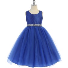 ROYAL BLUE Size 12 Flower Girl Dress Birthday Recital Bridesmaid Formal Prom
