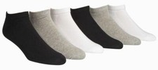 72 Tommy Hilfiger Men's 6 Pair Pack Gray Cushion Low-Cut Liner Socks Shoe 7-12