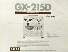 Akai - GX-215D - Nastro stereo da bobina a bobina - istruzioni per l'uso - MANUALE UTENTE 