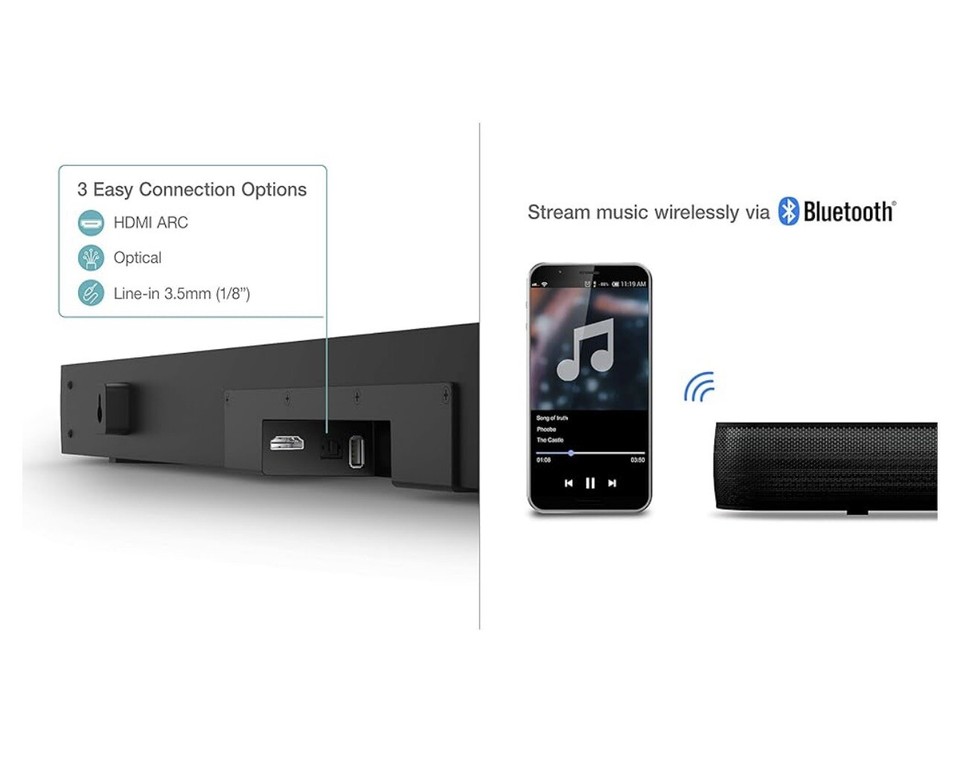 TCL TS7000 Sound Bar (92 cm) for TV (Bluetooth Soundbar, 2.0 Channel