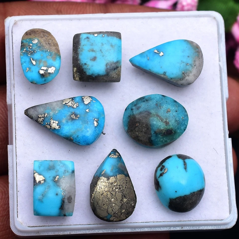 8 Stück Natürlich Persisch Türkis Top Qualität 11mm-17mm Cabochon Lose - Bild 4 von 4