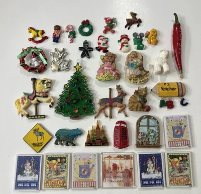 Mix Lot Assorted Vintage & Now Souvenir Collectible Magnets Christmas Chili Pen - Image 1 of 4