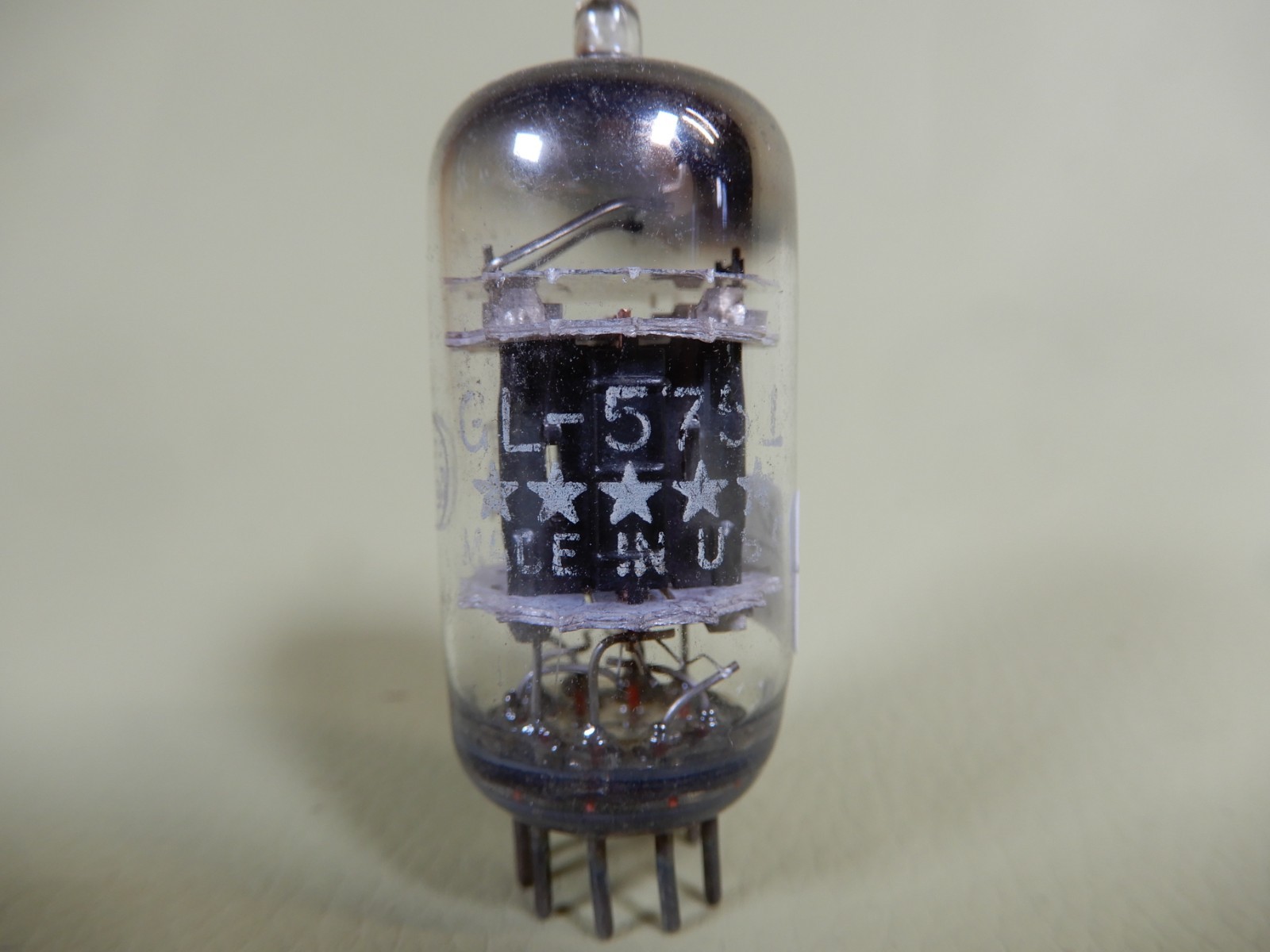 GE 5 Star Black Plate Triple Mica 5751 Vacuum Tube Tested Strong 100/100% Gm