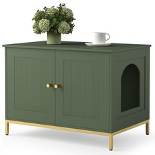 Homhedy Cat Litter Box Enclosure, Washroom Furniture with 28.3"L, Green
