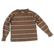 Vintage 1960s Buster Brown Long Sleeve T-Shirt 3T Brown White Stripe 100 Cotton