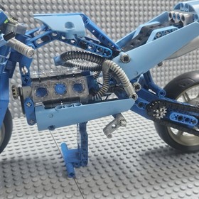 LEGO Technic Motorcycle Lot - Large Scale Blue MOC & 42036 Street Bike - Working