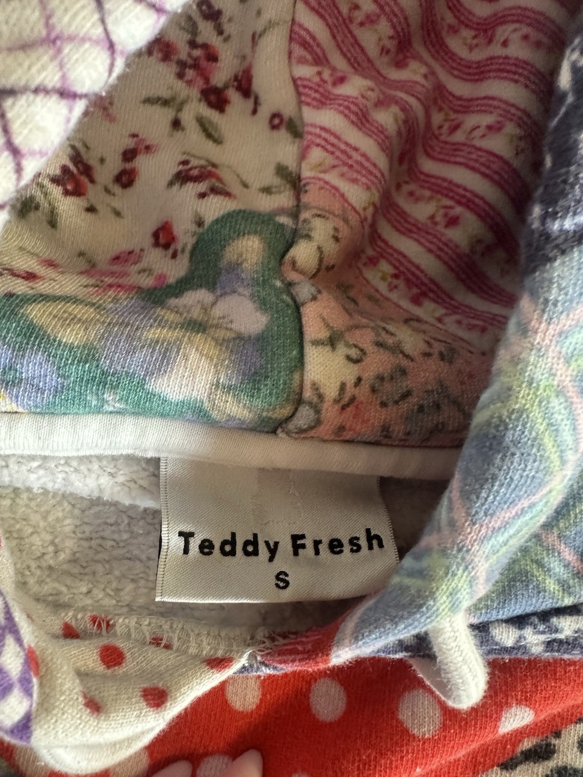 Teddy Fresh Patchwork Multicolor Knit Cotton Hood… - image 3