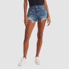 Levi 501 Original Fit High-Rise Women Jean Shorts - Darn It Now