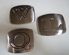 Men's Fashion Silver Finish Initial L, O, W Hip Hop Buckle No Belt