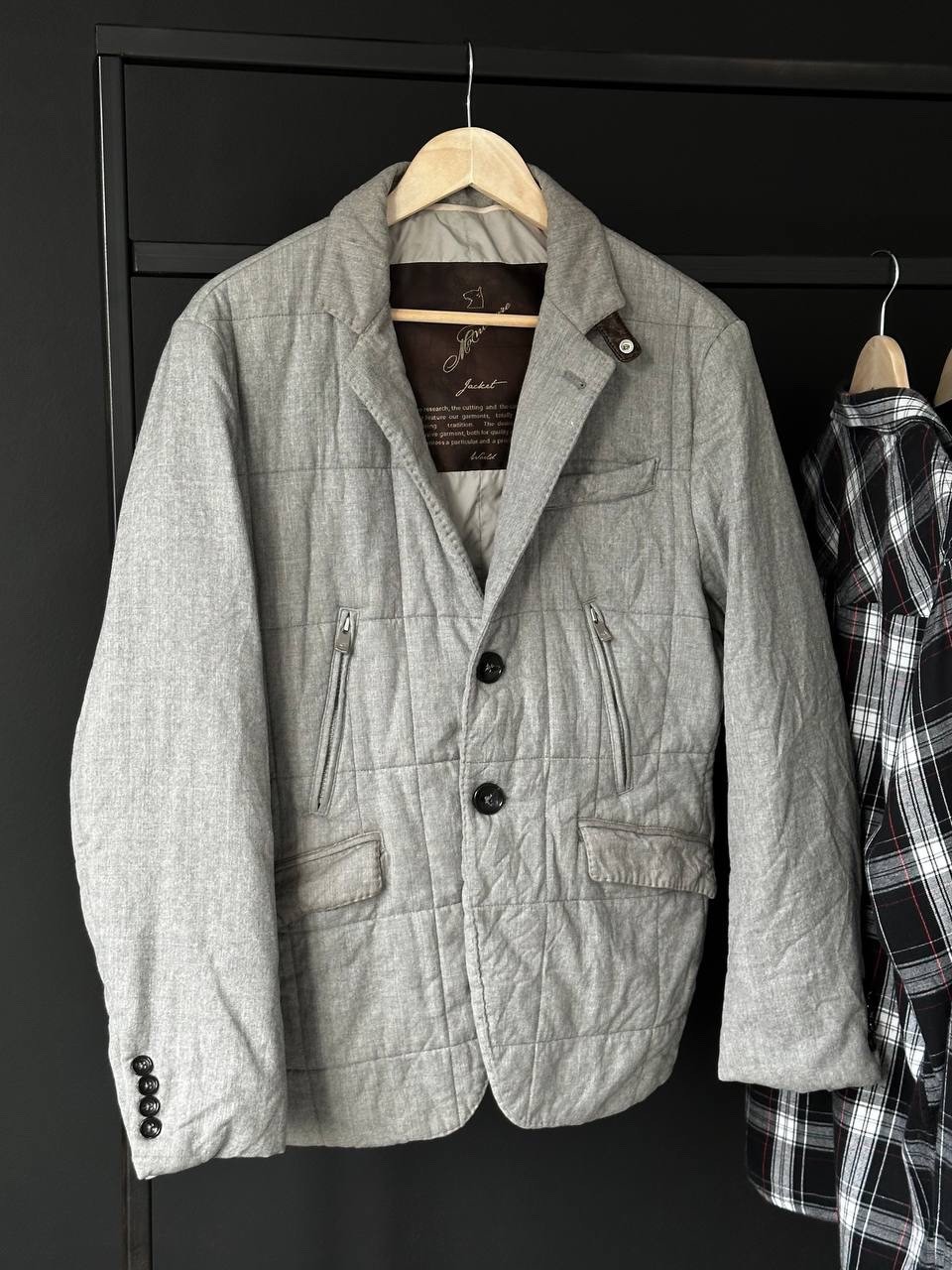 Montecore Wool Leather Double Breasted Lined Down… - image 2