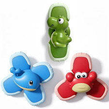 Cartoon Suction Cup Spinner Toys for Toddlers, 3 PC Sensory Fidget Spinners