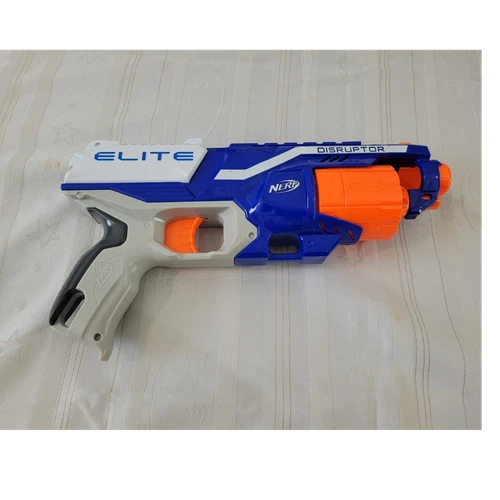 NERF Elite Disruptor Spielzeug-Blaster, blau/weiß/orange