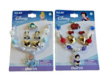 Claire  s Disney Princess Girl  s Jewelry Cinderella Snow White Lot of 2 Sets NEW