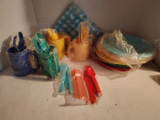 Vintage Picnic Basket Set (38) Piece