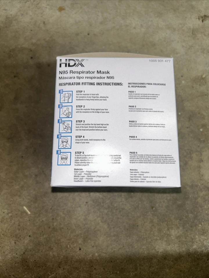 Hex Particle N95 Respirator Mask 10 Pack - Image 2 of 3
