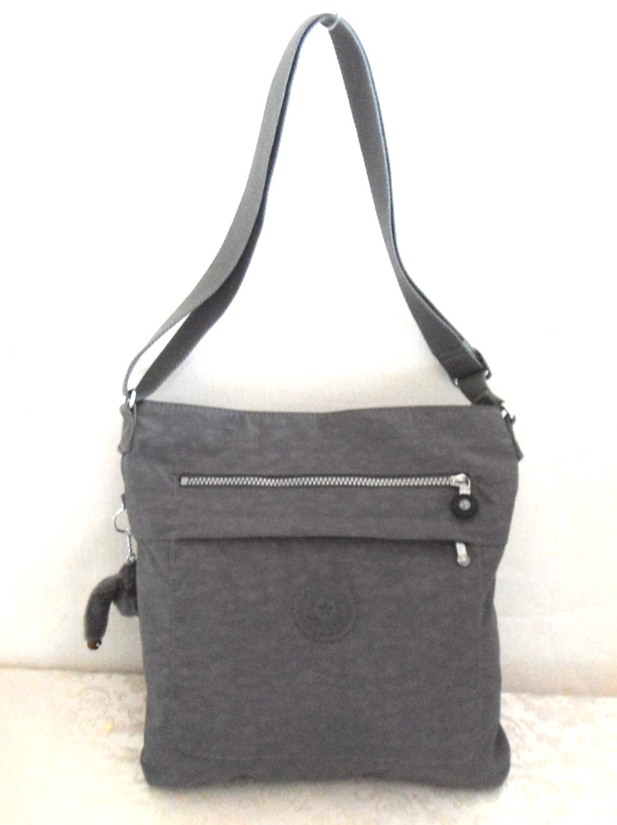 KIPLING LARGE DARK GRAY NYLON MICROFIBER CROSSBOD… - image 1
