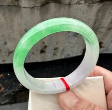 Natural Grade A Ice Lilac Lavender Green Burma Jade jadeite bracelet bangle 59MM