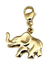 Charm Pendant Elephant 3D Gloss 333 Gold Yellow Gold Quality Unisex