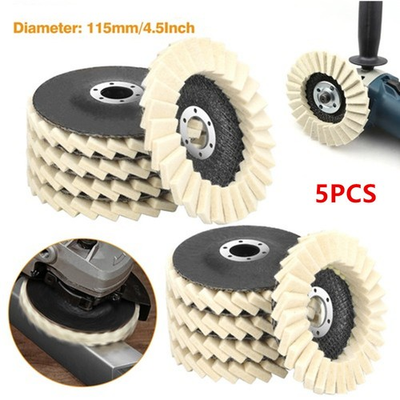 #ad #ad 4.5 Inch Wool Polishing Pad 5 Pack Felt Buffing Wheel For Angle Grinder $10.49