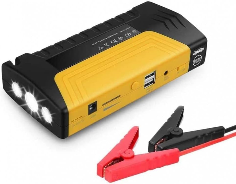 Avviatore Batteria Auto 12V Jump Starter Booster Emergenza Power Bank con Torcia
