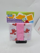 Sesame Street Beginnings Terry Washcloths 3 Pack w/ Elmo Brand New