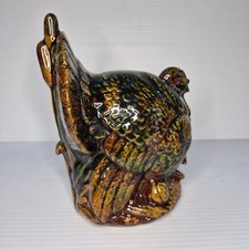 Vintage Ned Foltz Thanksgiving Turkey 1998 Pennsylvania Redware FolkArt Pottery
