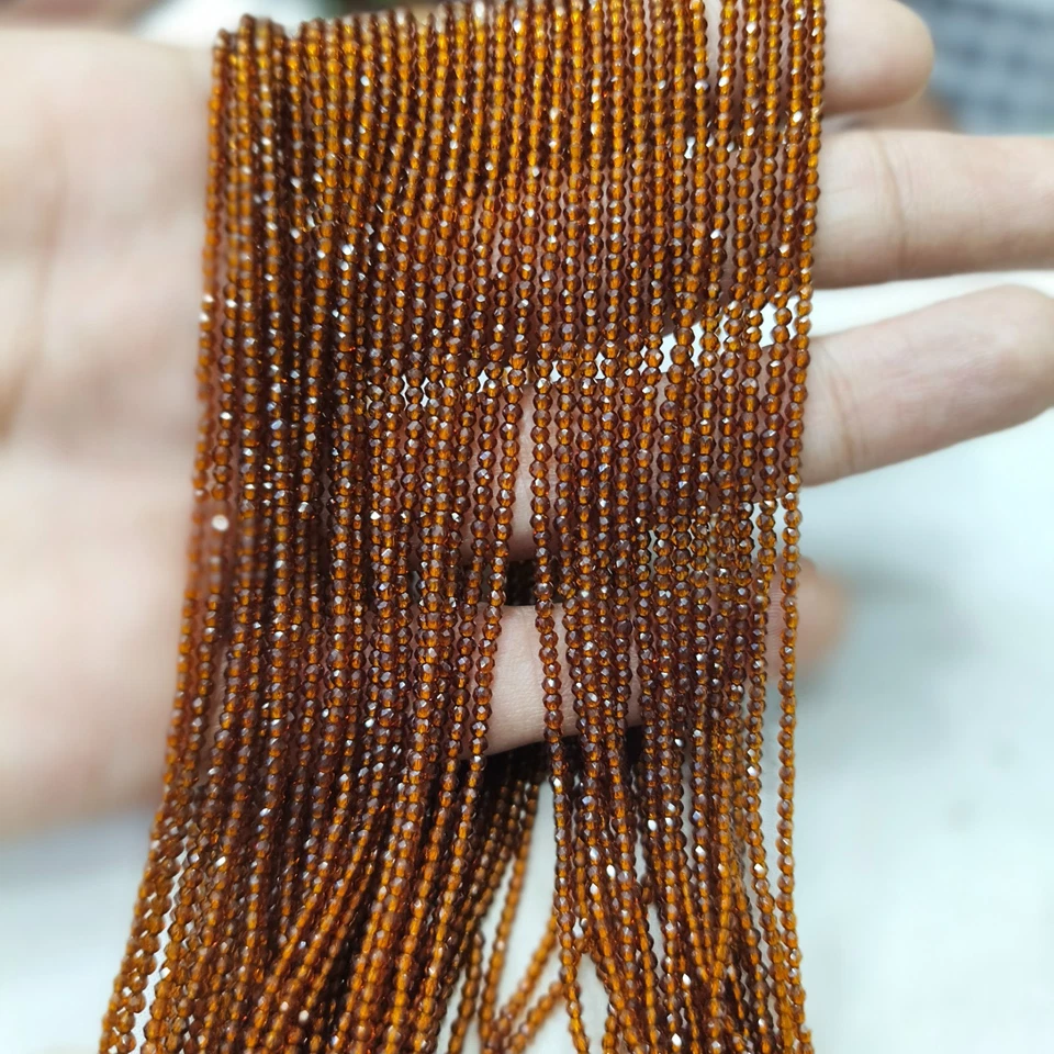 Smoky Quartz Faceted Rondelle Beads, 2mm Faceted Round Smoky Quartz Beads Beaded - Image 2 of 4