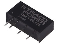 Tba 1-0512E Wandler: Dc/Dc 1W Ueing: 4,5-5,5VDC Uausg: 12VDC Iausg: 84Ma Traco P