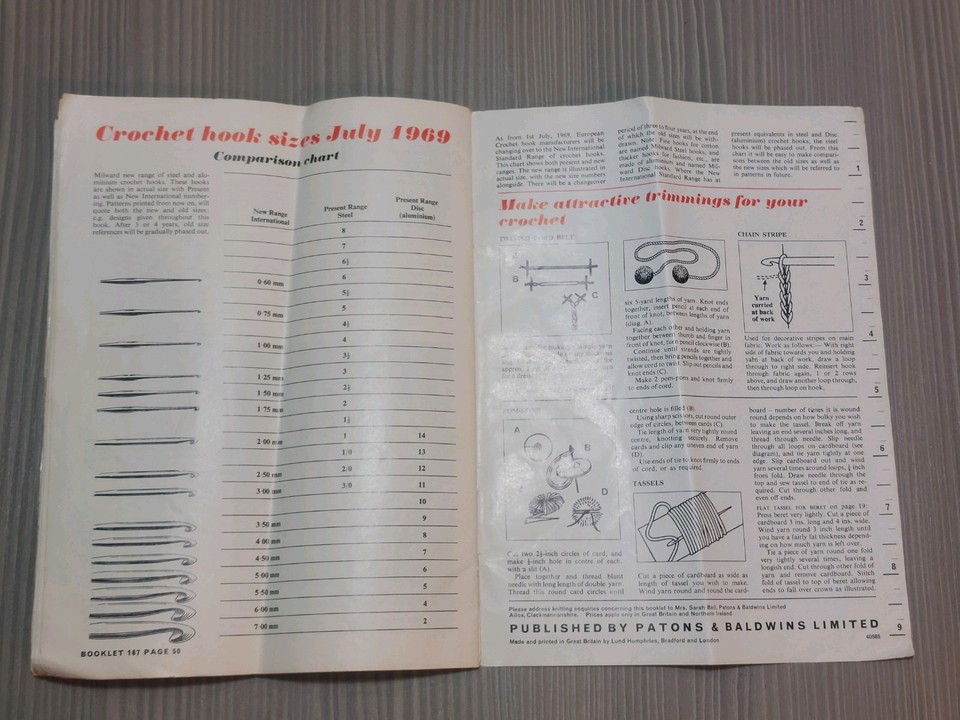 First Steps In Crochet No. 167 (By Patons) Vintage 1969 Magazine ...