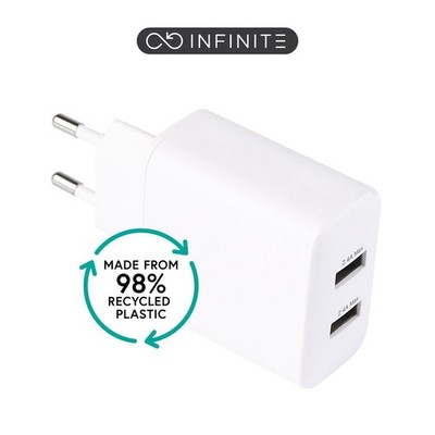 eSTUFF W128189073 ES637005-BULK INFINITE (GRS) USB-A Charger EU 24W. 2 x US ~E~
