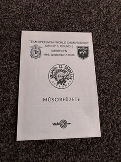 World Team Cup Qr Round 3 Group 3 Speedway Programme Debrecen Hungary 7/9/1986