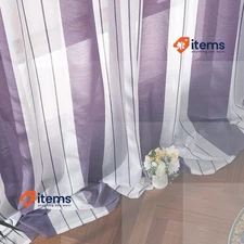 MIULEE 2 Panel Contemporary Decorative Ring Top Blue Eyelet Voile Curtains Sheer