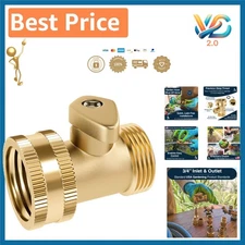 All Brass 3/4 Inch Heavy Duty Garden Hose Shut Off Valve – Leak Resistant, Du...