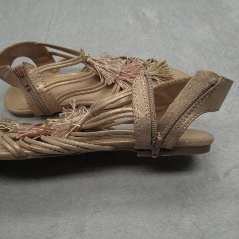 Sandalias Lauren Conrad Borla Mujer 8.5 M Tostado Nude Rosa Correa Tacón Cuero Foto 4 de 4