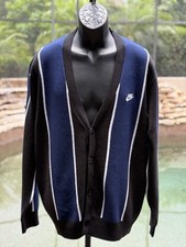 Nike Club Fairway Stripe Cardigan Men’s L Blue/Black HM4812-010 NWT