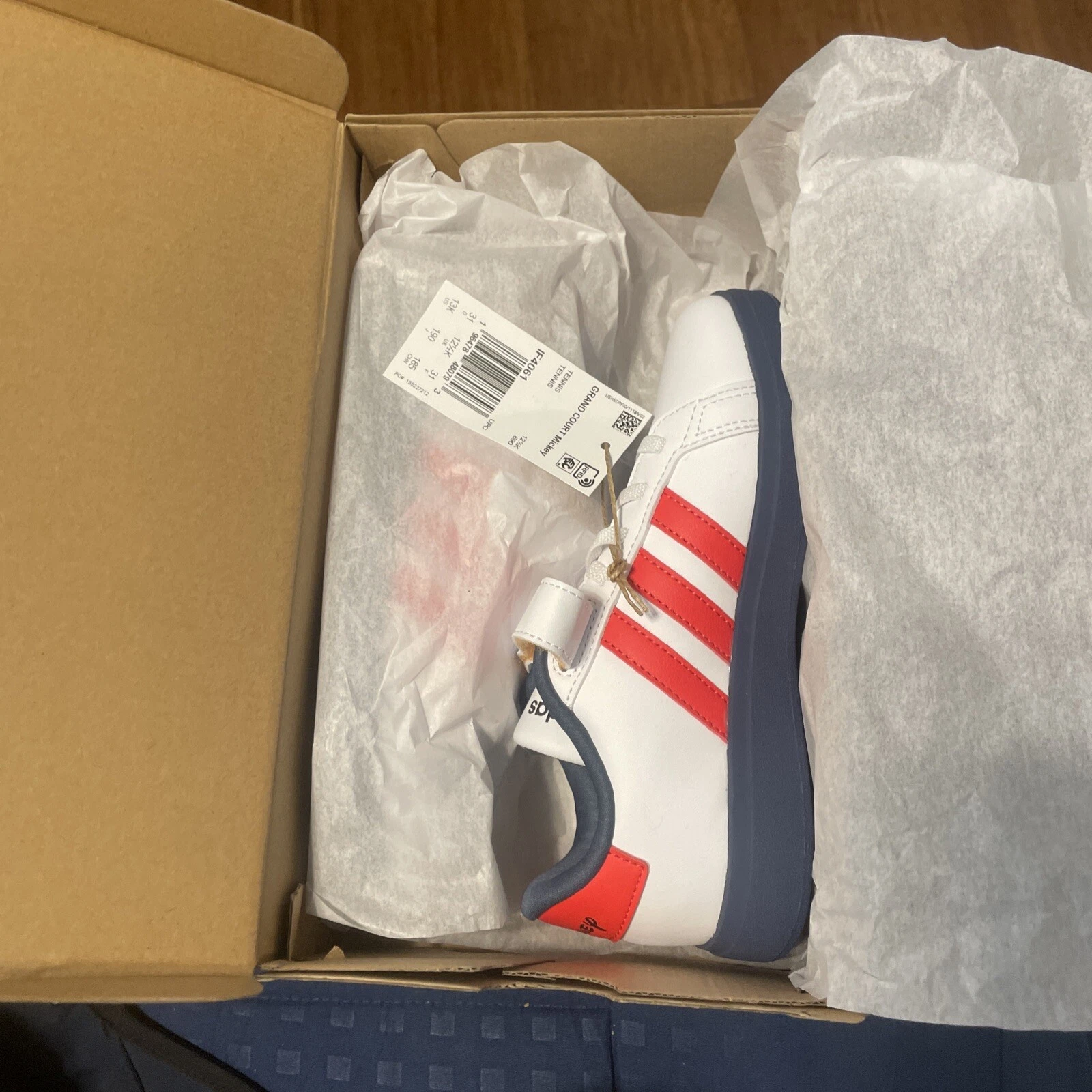 Taglia 13 (PS) Adidas Grand Court Low Bianco